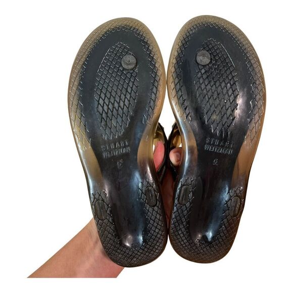 Stuart Weitzman Gold Gem Chain Jelly Sandals - Picture 5 of 9